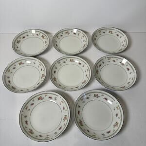 Vintage Abingdon Rose Fine Porcelain China Made in Japan 5 1/2" 8 Dessert Bowls